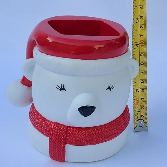 Bath & Body Works Red White Polar Bear Foam Soap Holder Christmas 2021 New - Picture 2 of 7